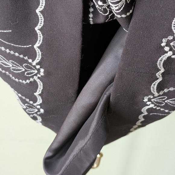 Grace Elements Women's Size 6 Brown Embroidered Knee Length Fully Lined Skirt - Picture 12 of 14